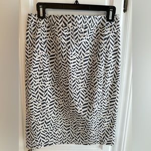 Loft blue and white skirt